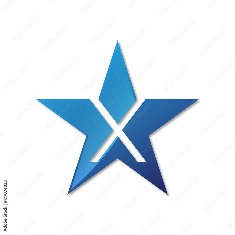 initial letter logo star blue color initial letter logo star blue color