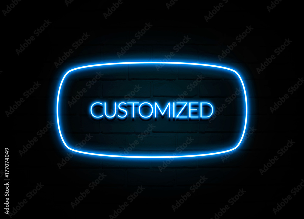 Customized - colorful Neon Sign on brickwall Customized - colorful Neon Sign on brickwall