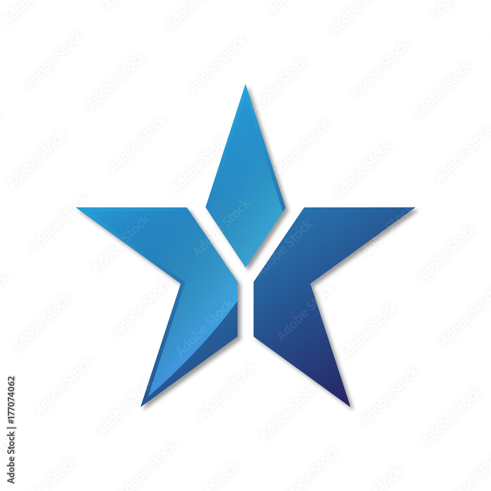 initial letter logo star blue color initial letter logo star blue color