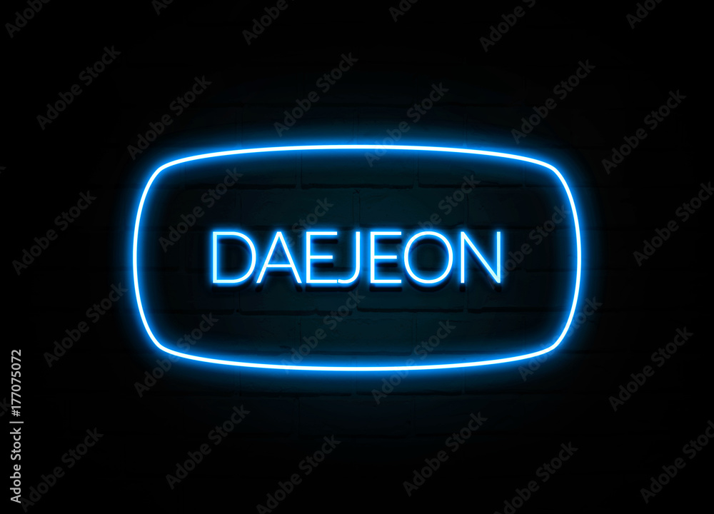 Daejeon  - colorful Neon Sign on brickwall