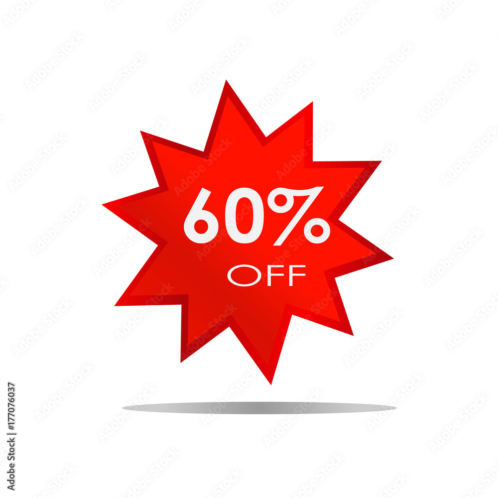 60% OFF Sale Discount Banner Special offer Isolated Background 60% OFF Sale Discount Banner Special offer Isolated Background