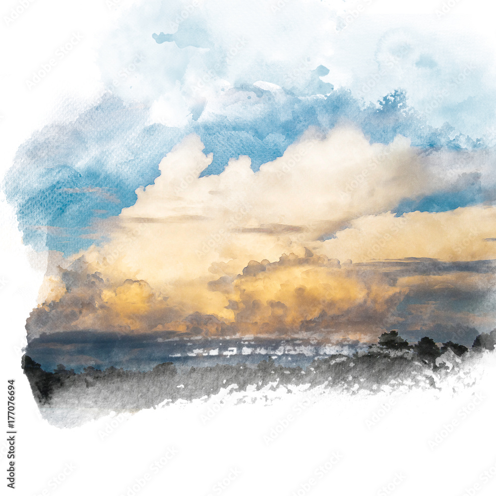 Blue sky with golden cloud. Blue sky with golden cloud.