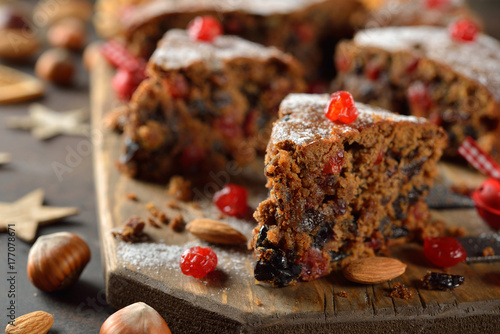 Traditional English Christmas fruit cake