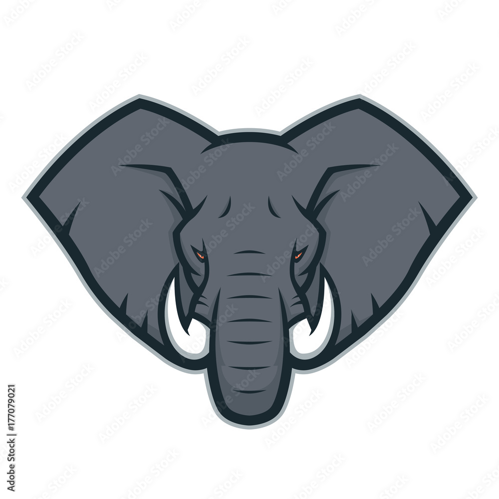 Fototapeta premium Logo maskotki głowy słonia