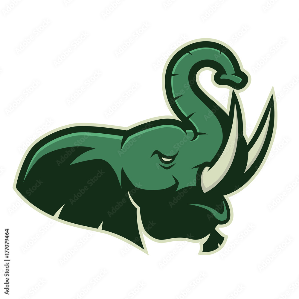 Naklejka premium Elephant head mascot logo