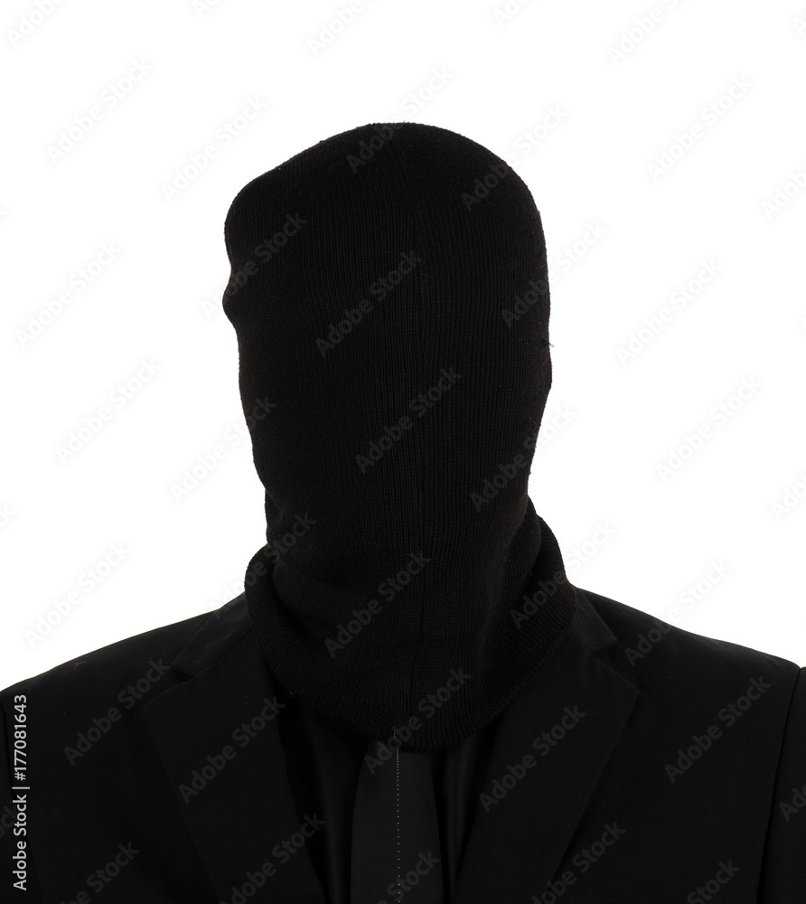 portrait of a man in a black mask