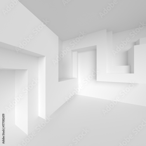 Fototapeta Naklejka Na Ścianę i Meble -  Modern Architecture Background. Abstract Building Construction. Minimal Geometric Wallpaper