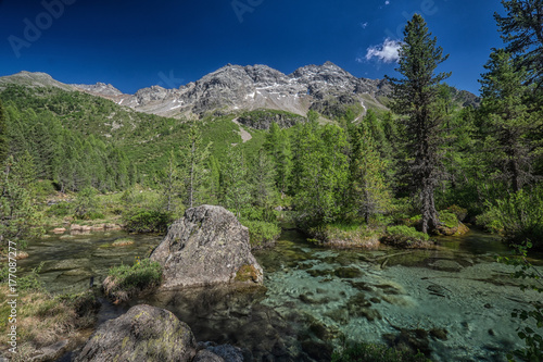 landscape photo with lakes and mountains