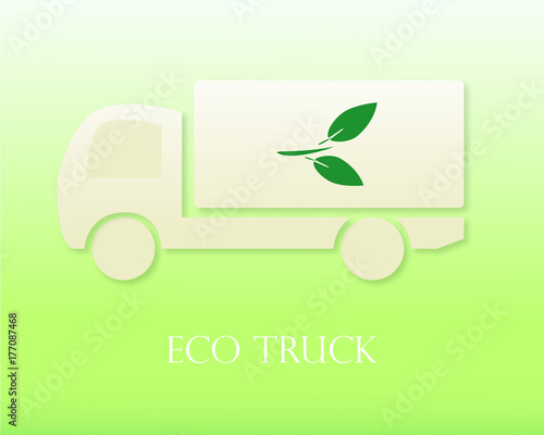 Eco truck. Icon. Modern Vector illustration. Eco Concept