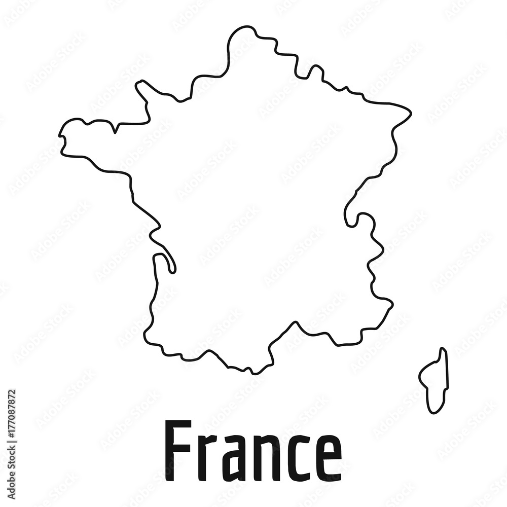 France map thin line vector simple