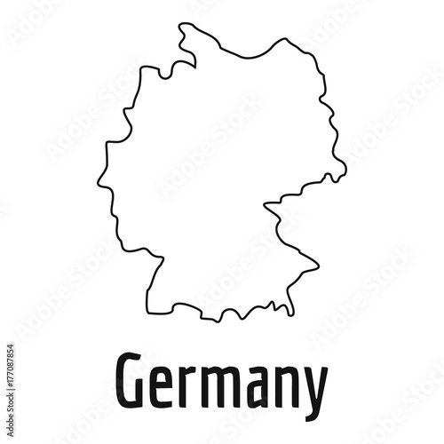 Germany map thin line vector simple