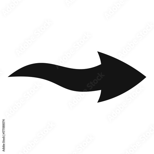 Arrow icon in black vector simple