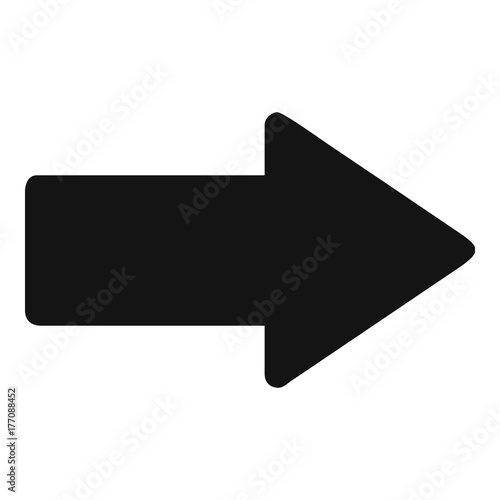 Arrow icon in black vector simple
