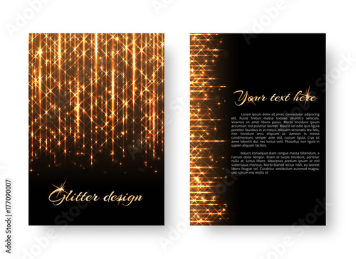 Glitter background with new year light. Lens flare vector on a black backdrop.