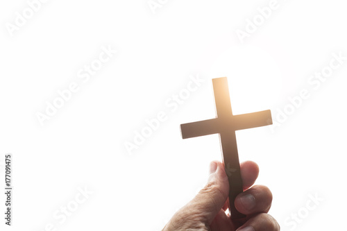 Vintage hand of a Christian man