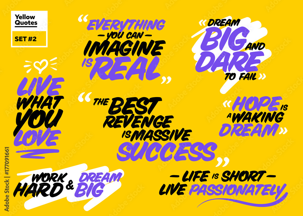 Vector Collection of Famous Inspirational Quotes. Motivational Short Phrases.  Brush Lettering. Set of Lifestyle Quote Labels. Philosophical Message.  Inspirational Sayings to Inspire Success. Stock Vector | Adobe Stock