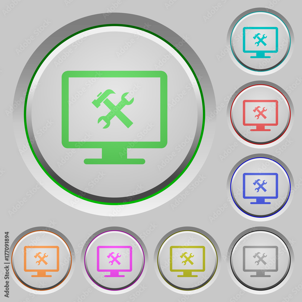 Desktop tools push buttons Desktop tools push buttons