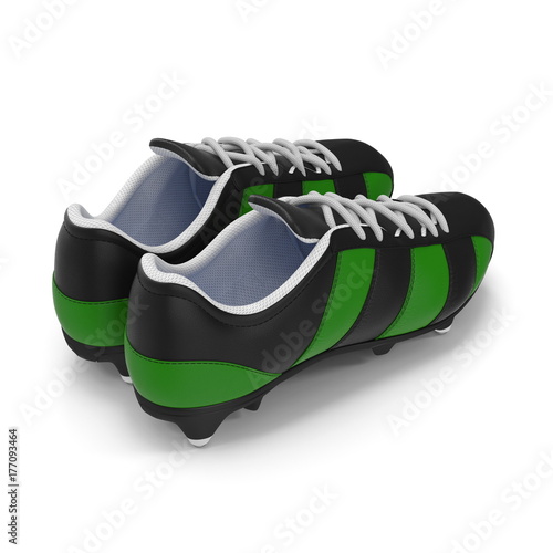 Football boots on white. 3D illustration