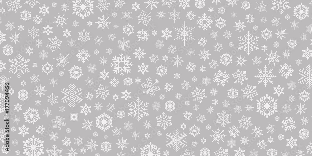 Winter & Christmas background snowflake - vector pattern - obrazy, fototapety, plakaty 