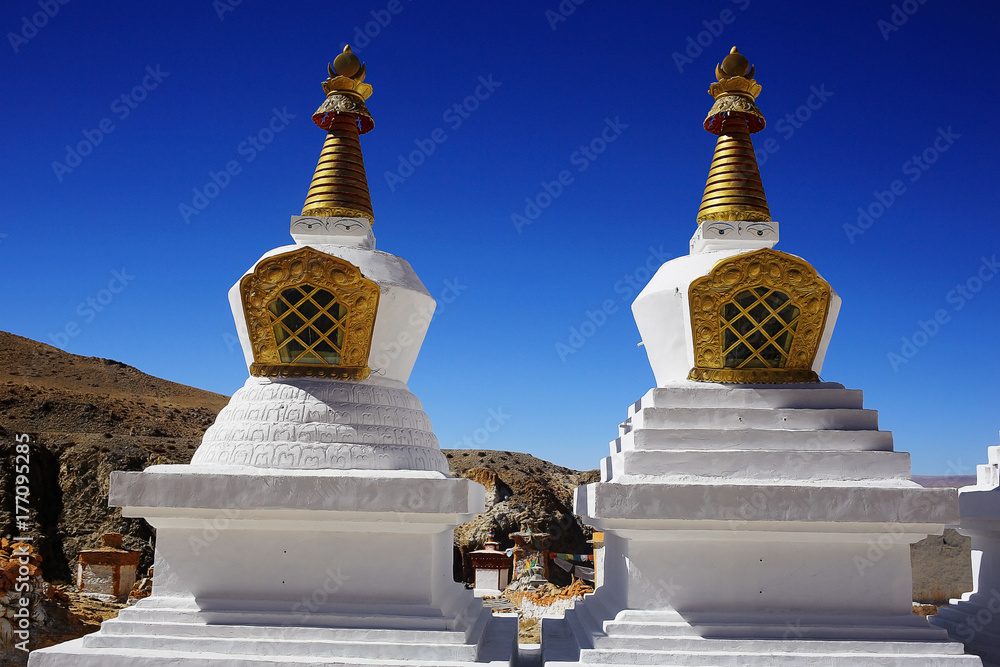 stupa in the ancient Tibetan monastery