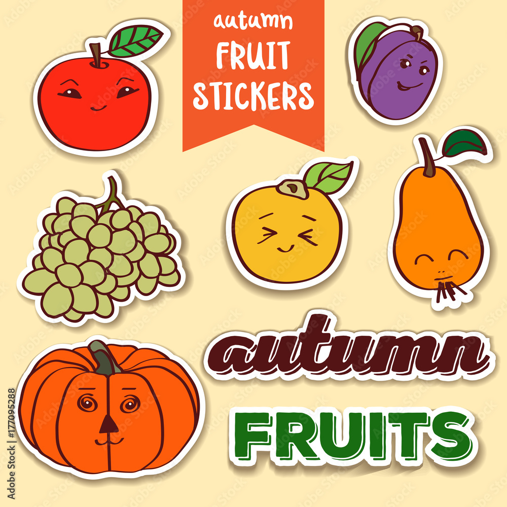 autumn fruit stickers autumn fruit stickers