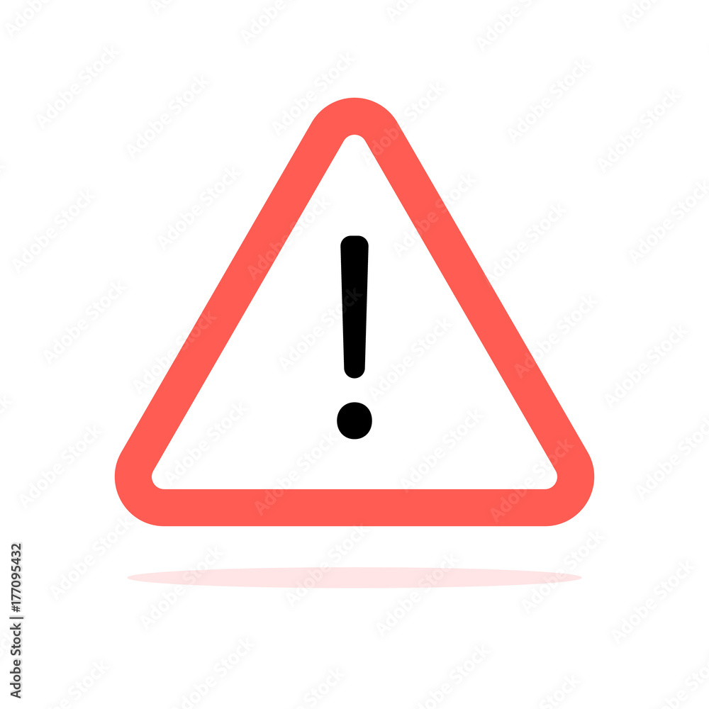 Conventional triangular warning sign with rounded corners Conventional triangular warning sign with rounded corners
