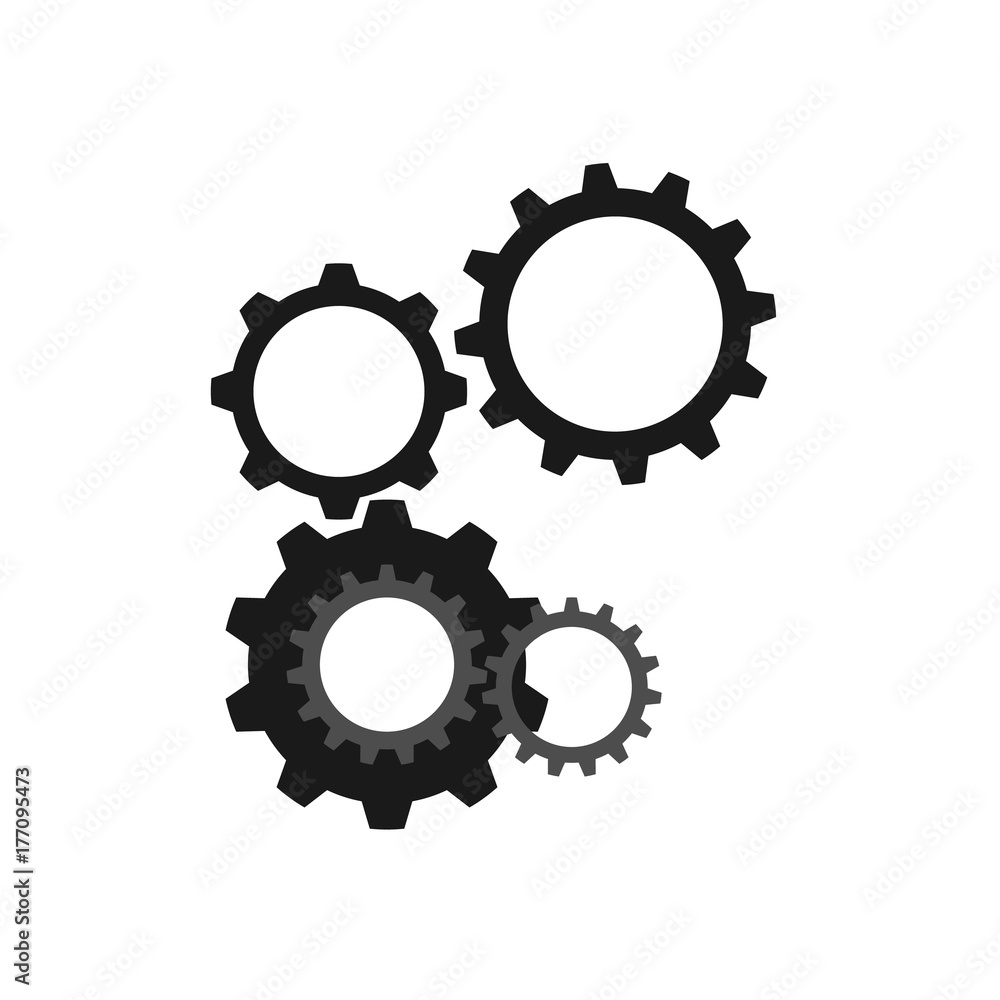 Set of cogwheels connected with each other Set of cogwheels connected with each other