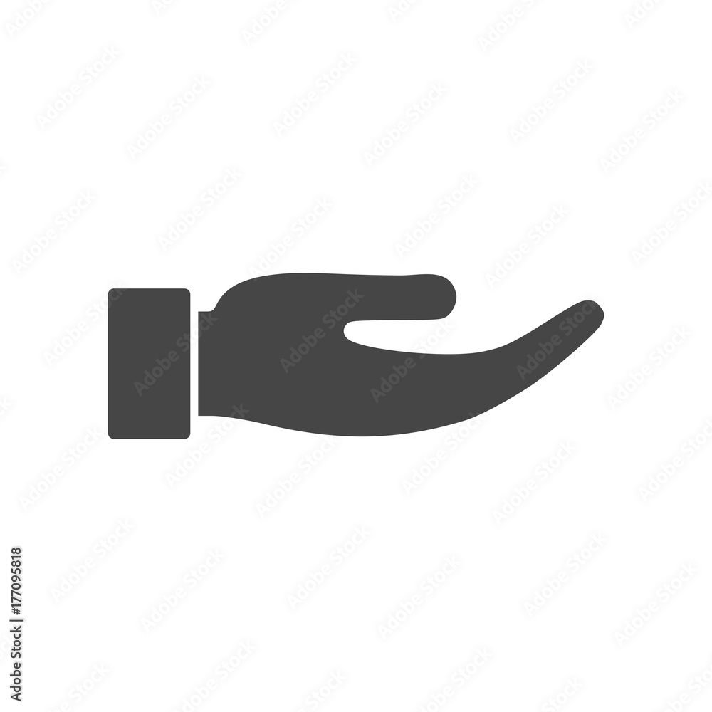 Illustration of a hand offering, Hand icon Illustration of a hand offering, Hand icon