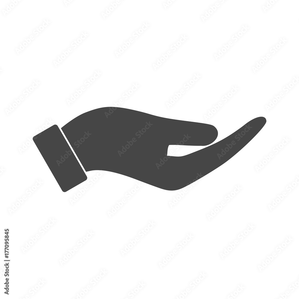 Illustration of a hand offering, Hand icon Illustration of a hand offering, Hand icon