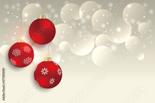 Red color christmas ball background
