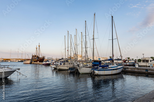 Hundreds of yachts sailing in the port of Monastir in Tunisia. © murmakova
