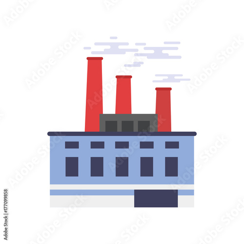Wallpaper Mural Industrial building, power or chemical plant, factory vector illustration Torontodigital.ca