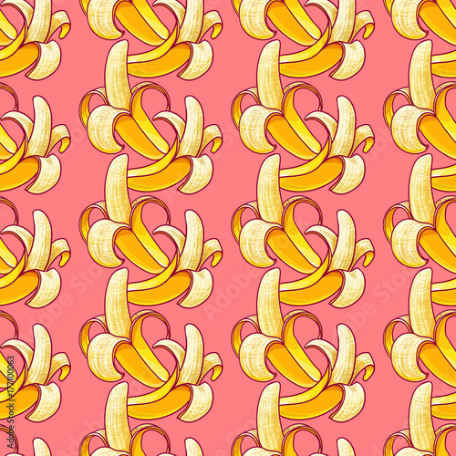 Banana seamless pattern. Pastel colors background