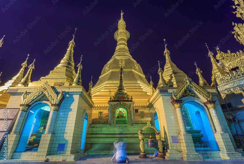 Sule pagoda, Yangon, Myanmar. Myanmar (Burma) is the most religious Buddhist country The Sule Pagoda is a Burmese stupa located in the heart of downtown Yangon.
