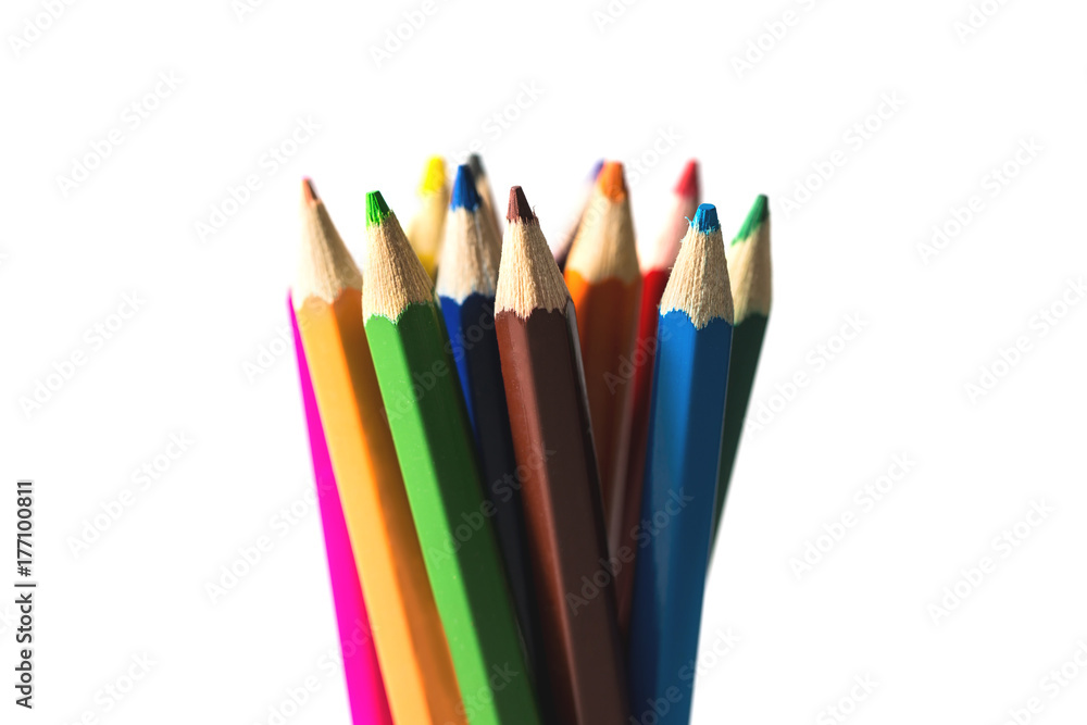Colour pencils isolated on white background Colour pencils isolated on white background