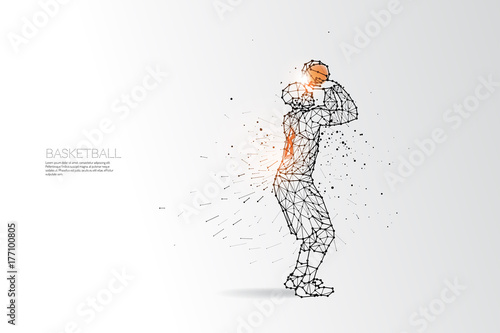  line and dot of basketball shooting