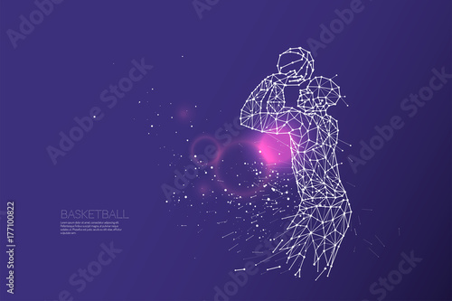  line and dot of basketball shooting