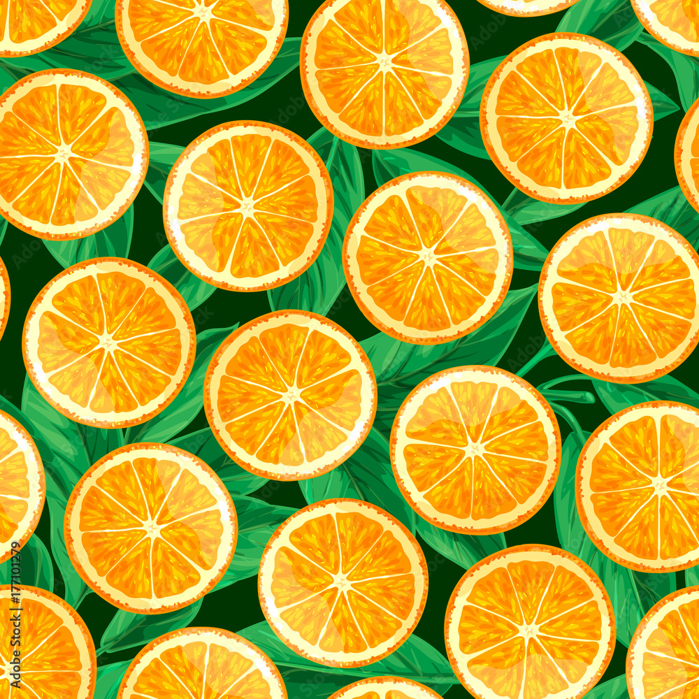 Sliced orange seamless pattern. Sliced orange seamless pattern.