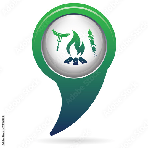Grilled kebab and sausage icon