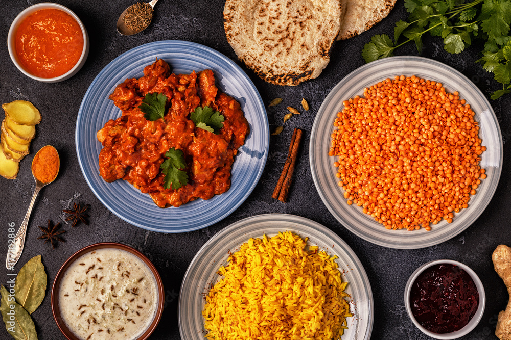 Traditional Indian curry with chicken. Traditional Indian curry with chicken.