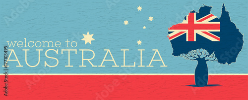 Welcome to Australia vintage poster