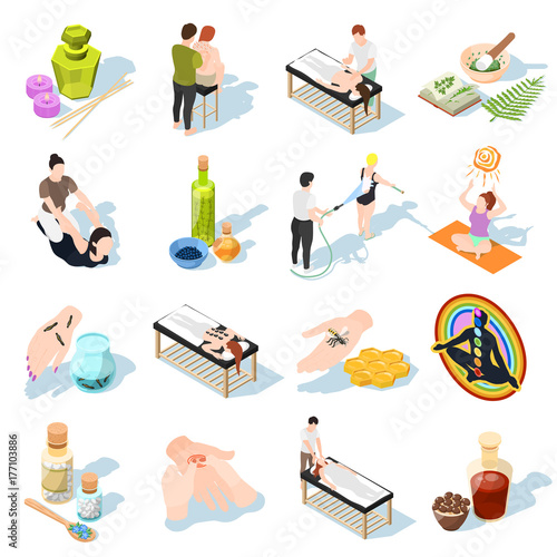 Alternative Medicine Isometric Icons