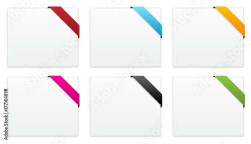 the collection of blank banners with ribbon photo