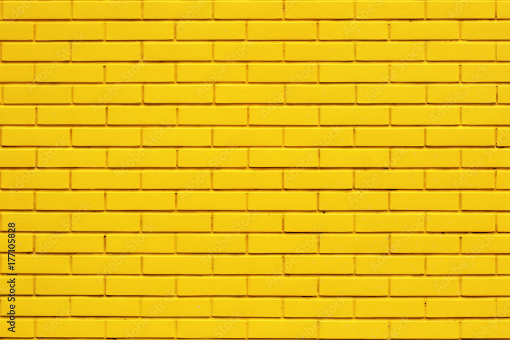 Yellow brick wall background - obrazy, fototapety, plakaty 