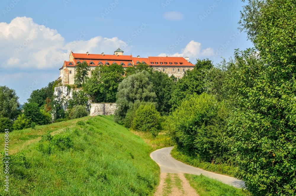 Beautiful historic monastery. Benedictine abbey in Tyniec near Krakow, Poland.