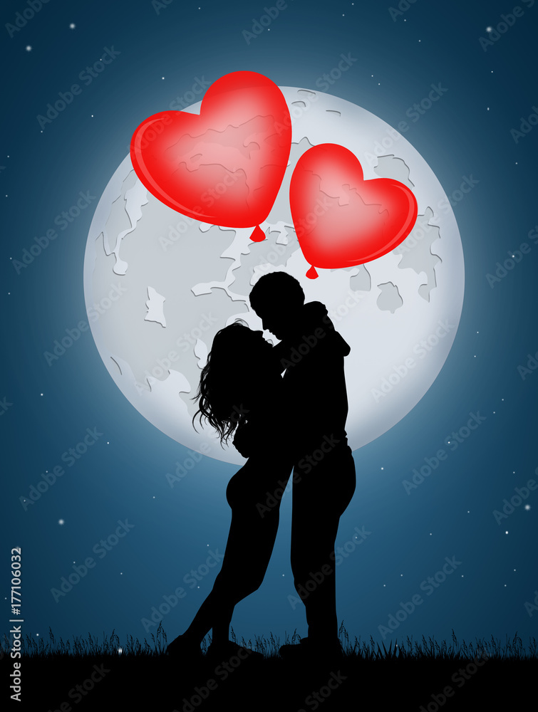 man and girl with heart balloons man and girl with heart balloons