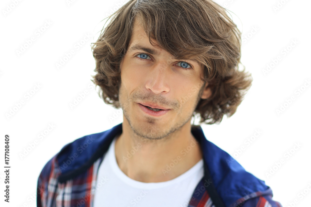 portrait. stylish guy in a plaid shirt. close-up. portrait. stylish guy in a plaid shirt. close-up.