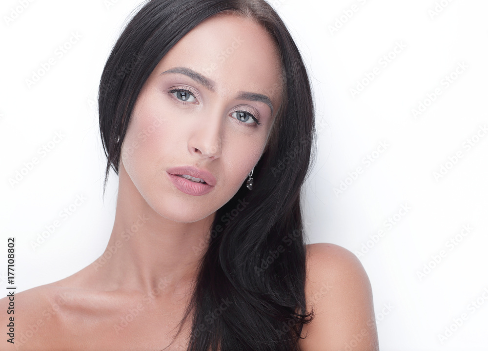 Beautiful girl close up face portrait with long hair style. Beautiful girl close up face portrait with long hair style.