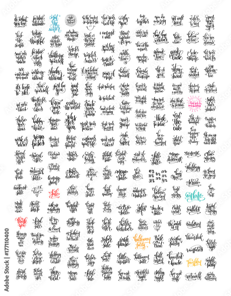 mega set of 200 hand lettering inscription positive quotes mega set of 200 hand lettering inscription positive quotes