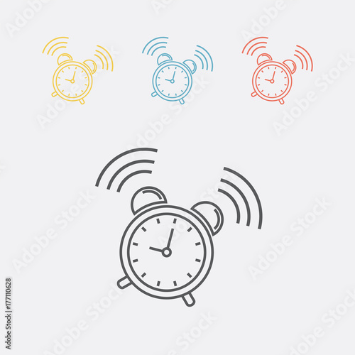 Alarm clock sign icon. Wake up alarm symbol.
